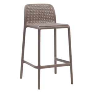 NARDI Šedo hnědá plastová barová židle Lido Mini 65 cm