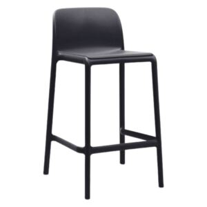 NARDI Antracitově šedá plastová barová židle Faro Mini 65 cm