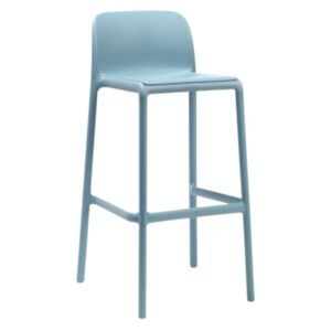 NARDI Světle modrá plastová barová židle Faro 76 cm