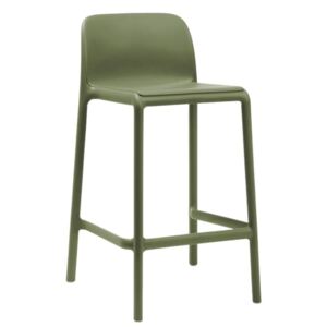 NARDI Zelená plastová barová židle Faro Mini 65 cm