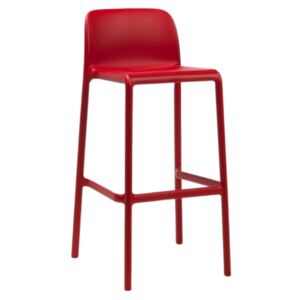 NARDI Červená plastová barová židle Faro 76 cm