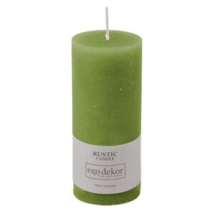 Zelená svíčka Baltic Candles Rustic, výška 14 cm