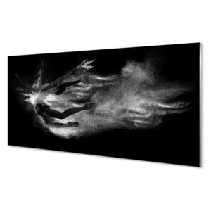 Skleněný panel Skleněný panel Žena baletní kouřové šedé pozadí 125x50cm