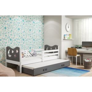 Dětská postel Miko 2 bílá/grafit - 190x80