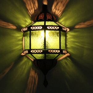 Nástěnná lampa z Maroka "Trombi" zelená