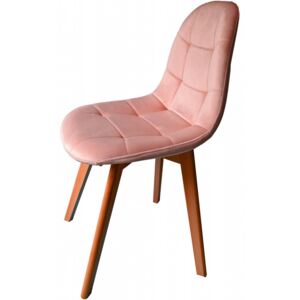 Pohodlná jídelní židle pudrově růžové barvy