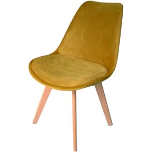 Pohodlná židle v skandinávském stylu žluté barvy