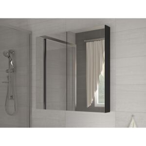 Koupelnová skříňka na stěnu Della 60 černá + zrcadlo