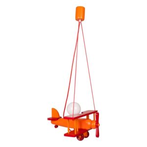Závěsné osvětlení do dětského pokoje, oranžovočervené, E27, 1 x 60W Hellux LETADLO 104.10.18