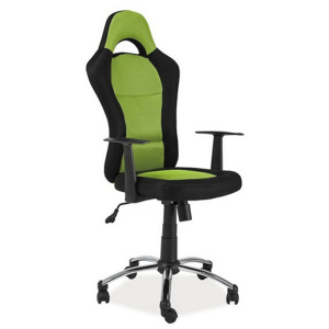 Kancelářská židle REWORK, 115-124x61x46x47-56, černá/zelená