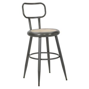 Barová stolička Mauro Ferretti Munich B 42x54x92 cm, tmavě šedá/přírodní
