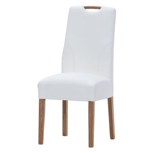 Dubová židle Lumi rustik bílé polstrování