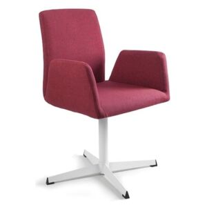 Konferenční židle Bela s pevnou kovovou základnou, červená