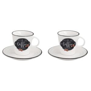 Easy Life Porcelánové šálky a podšálky na espresso Kitchen Basic R1600-KIBC
