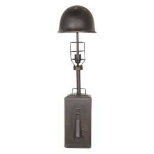 Černá kovová stolní lampa Army - 28*23*84 cm