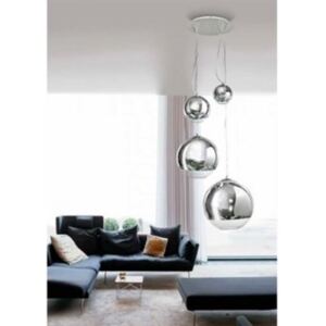 Okouzlující závěsné svítidlo Silver ball v několika velikostech - Ø 700 x (170, 220, 310, 370 mm) x 1300 - 1900 mm, 4 x 60 W, E27, chrom, čirá