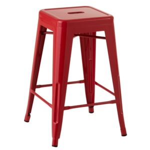 Červená kovová stolička Bistro - 41*41*61cm