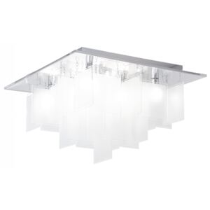 Elegantní stropní svítidlo s bílými skleněnými ověsky ve třech velikostech - 470 x 300 x 470 mm, 8 x 18 W, matné, bílé sklo