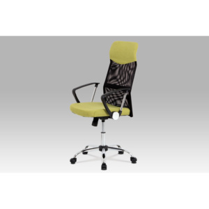 Kancelářská židle zelená látka a černá MESH KA-E301 GRN AKCE