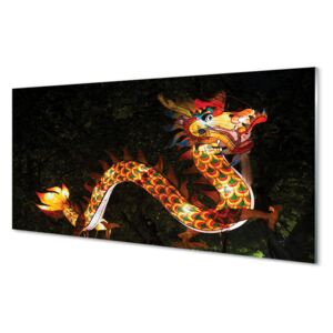 Skleněný panel Skleněný panel Japonský drak osvětlené 100x50cm