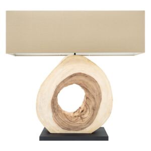 Mantova design Béžová rustikální dřevěná stolní lampa Cheety