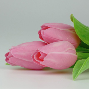 Francouzský umělý tulipán č. 22 - pastelově růžový, 40 cm