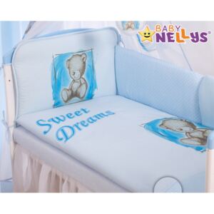 Baby Nellys Mantinel 360cm s povlečením Sweet Dreams by Teddy - modrý Velikost povlečení: 120x90