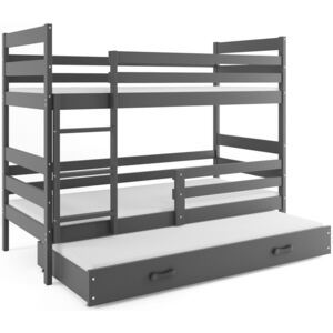 Patrová postel s přistýlkou ERYK 3 80x160 cm, grafitová/grafitová Pěnová matrace