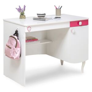 Dětský psací stůl Rosie II - bílá/rubínová