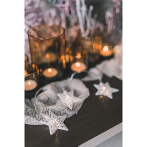 Vánoční LED světelný řetěz hvězdy bílá