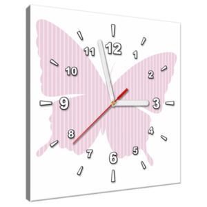 Tištěný obraz s hodinami Proužkovaný motýlek ZP4096A_1AI