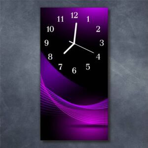 E-shop24, 60x30 cm, Hnn22898280 Nástěnné hodiny obrazové na skle - Abstrakt fialový I