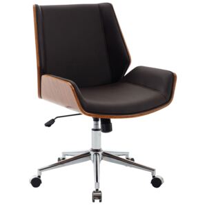 DMQ Tmavě hnědá koženková ořechová kancelářská židle Berger II