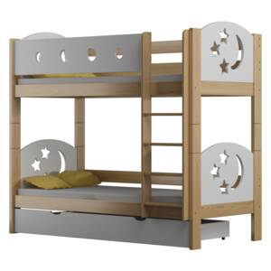 Dětská patrová postel z masivu MOLI (2) - 180x80 cm