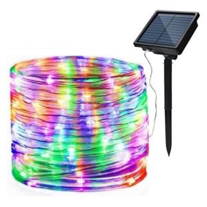 Solární světelný had - RGB, 100LED/12M (Solární světelná hadice 12 metrů)