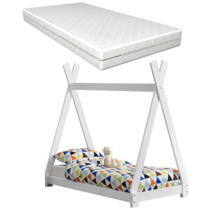 [en.casa]® Dětská postel AAKB - 8672 s matrací