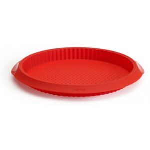 Silikonová forma na pizzu, koláč 28cm QUICHE CRUNCHY Lékué (Barva-červená)