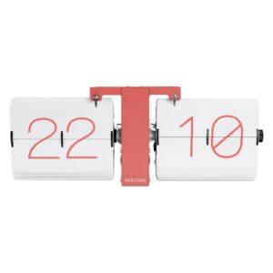 Nástěnné hodiny Flip No Case 36 cm Karlsson (Barva - bílá, korálově růžová, mat)
