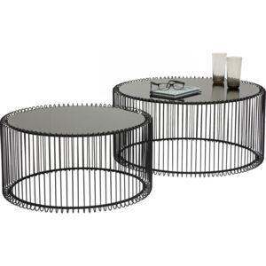 KARE DESIGN Set dvou černých konferenčních stolků Wire