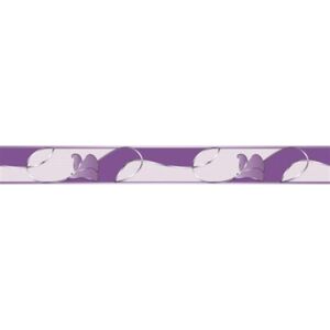 Samolepící bordura D 58-007-2, rozměr 5 m x 5,8 cm, květy s vlnovkami fialové, IMPOL TRADE