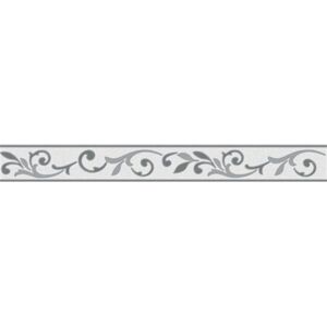 Samolepící bordura D 58-012-5, rozměr 5 m x 5,8 cm, ornamenty šedé, IMPOL TRADE