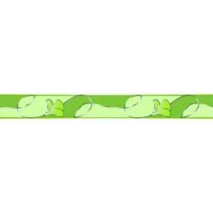 Samolepící bordura D 58-007-3, rozměr 5 m x 5,8 cm, květy s vlnovkami zelené, IMPOL TRADE