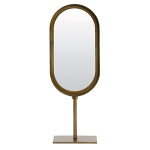 Bronzové oválné stolní zrcadlo Lure antik bronze - 16*10*45 cm