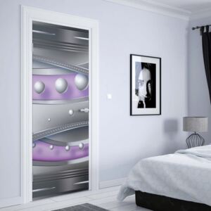 GLIX Fototapeta na dveře - Modern 3D Design Silver And Purple | 91x211 cm