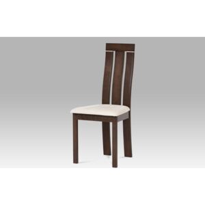 (poslední 1 kus) Jídelní židle BC-3931 WAL masiv buk, barva ořech, látka krémová