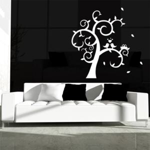 Samolepka na zeď SABLO - Strom s ptáčky 60x60 cm