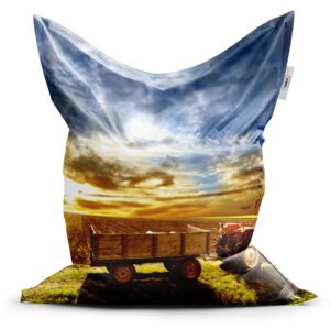 Sedací vak SABLO - Traktor s vlečkou 150x100 cm
