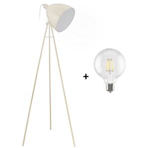 Eglo 49338 DUNDEE - Stojací lampa na trojnožce s tahovým vypínačem + Dárek retro LED žárovka