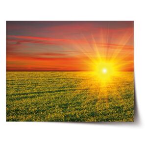 Plakát SABLO - Západ slunce nad loukou 90x60 cm