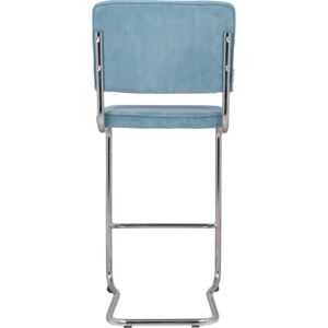 Modrá čalouněná barová židle LOPEZ X